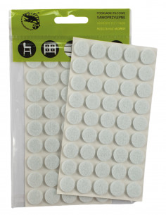 Self-adhesive felt pads circle fi 14mm white op 45 pcs KM300
