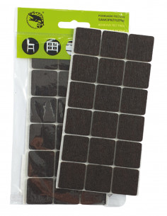 Self-adhesive felt pads square 25x25mm brown op. 18 pcs KM325