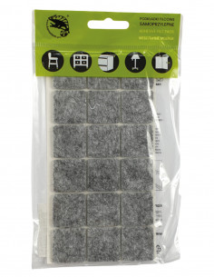 Self-adhesive felt pads square 25x25mm gray op. 18 pcs KM326 2