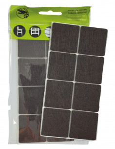 Self-adhesive felt pads square 38x38mm brown op. 8 pcs KM335