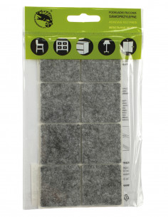 Self-adhesive felt pads square 38x38mm gray op. 8 pcs KM336 2