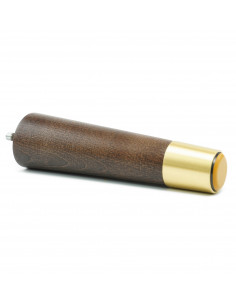 Wooden furniture leg with brass tip, dark brown, straight, H180 KM2362 2