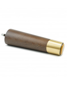 Wooden furniture leg with brass tip, dark brown, slanted, H180 KM2372 2