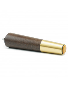 Wooden furniture leg with brass tip, dark brown, straight, H180 KM2382 2