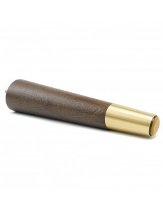 Wooden furniture leg with brass tip, dark brown, slanted, H240 KM2412 2