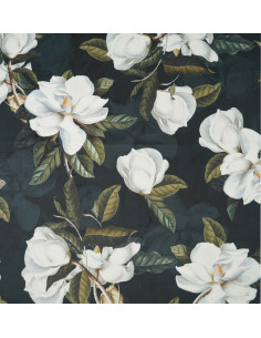 Fabric No.103 WONDER VELVET ( MAGNOLIE ON BLACK BACKGROUND )