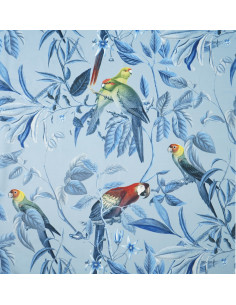 Fabric No.104 WONDER VELVET ( COLOR PAPAGUES ON BLUE BACKGROUND )
