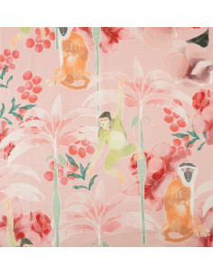 Fabric No.109 WONDER VELVET ( COLOURED MACKAGES ON A PINK ROSE BACKGROUND )
