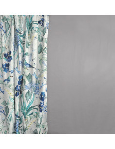 Fabric No.12 ETERO ( BLUE Irises on MINT background ) 2