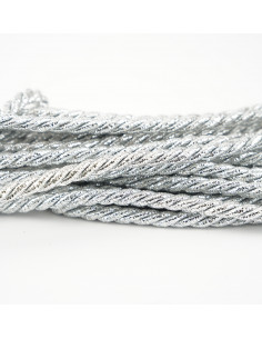 Decorative cord 6 mm glitter silver KM12119