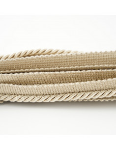 Decorative cord with piping 6 mm beige KM12203