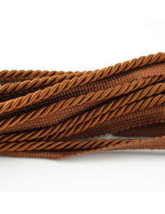 Decorative cord with piping 6 mm brown KM12206