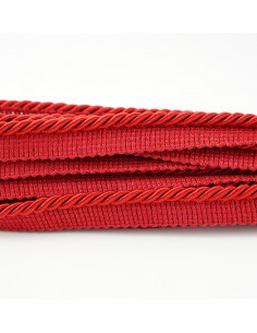 Decorative cord with piping 6 mm red KM12207