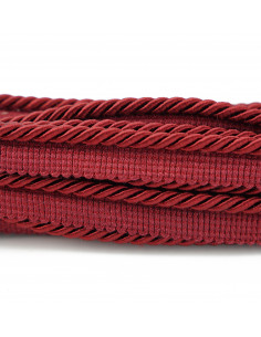 Decorative cord with piping 6 mm maroon KM12208