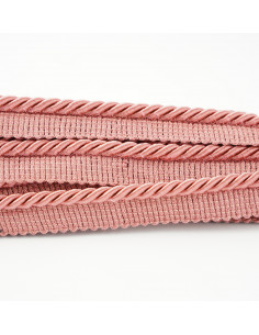 Decorative cord with piping 6 mm powder pink KM12209