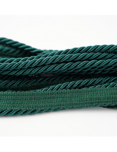Decorative cord with piping 6 mm bottle green KM12211