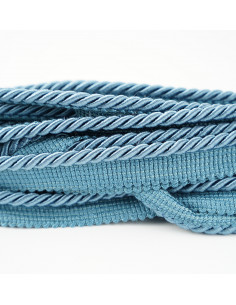 Decorative cord with piping 6 mm grey-blue KM12212