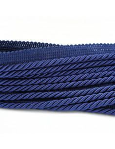 Decorative cord with piping 6 mm navy blue KM12213