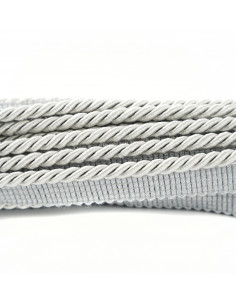 Decorative cord with piping 6 mm light gray KM12214