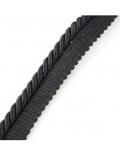 Decorative cord with piping 6 mm black KM12216 2