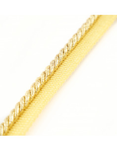 Decorative cord with piping 6 mm glitter gold KM12218 2