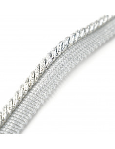 Decorative cord with piping 6 mm glitter silver KM12219 2