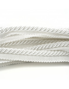 Decorative cord with piping 8 mm white KM12400