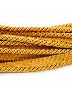 Decorative cord with piping 8 mm gold KM12404