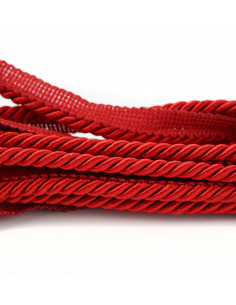 Decorative cord with piping 8 mm red KM12407