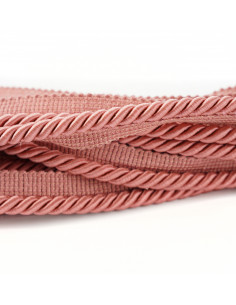 Decorative cord with piping 8 mm powder pink KM12409
