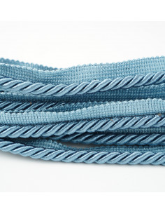 Decorative cord with piping 8 mm grey-blue KM12412