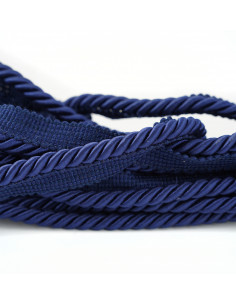 Decorative cord with piping 8 mm navy blue KM12413