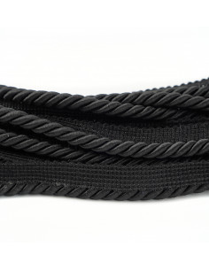 Decorative cord with piping 8 mm black KM12416