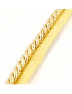 Decorative cord with piping 8 mm brocade gold KM12418 2