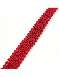 Decorative ribbon 15 mm wide maroon KM12508