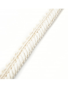Cord with decorative ribbon matte 12 mm wide ecru KM13201