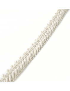 Cord with decorative ribbon matte 12 mm wide cream gray KM13202