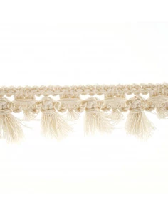 Decorative ribbon with tangs matt 35 mm wide ecru KM13301