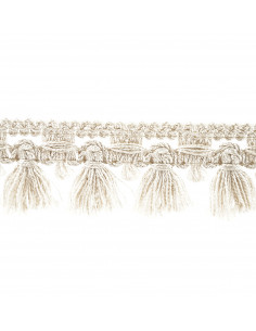 Decorative ribbon with tangs matte 35 mm wide cream gray KM13302