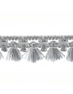 Decorative ribbon with tangs matte 35 mm wide steel-gray KM13315