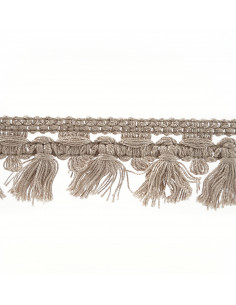 Decorative ribbon with tangs matte 35 mm wide gray-beige KM13320