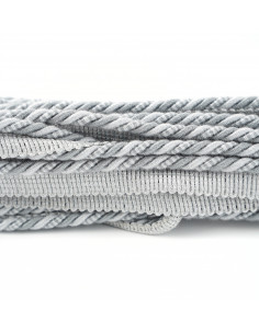 Decorative cord matte with piping 6 mm steel-gray KM13615