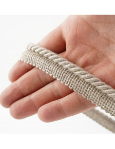 Decorative cord matte with piping 6 mm gray-beige KM13620 2
