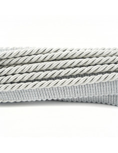 Decorative cord with piping 6 mm steel-gray KM12215