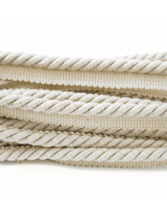 Decorative cord matte with piping 8 mm cream and beige melange KM13800