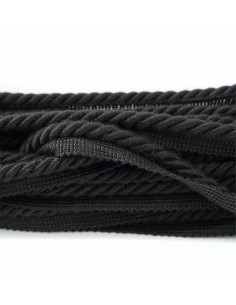 Decorative cord matte with piping 8 mm black KM13816