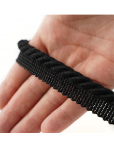 Decorative cord matte with piping 8 mm black KM13816 2