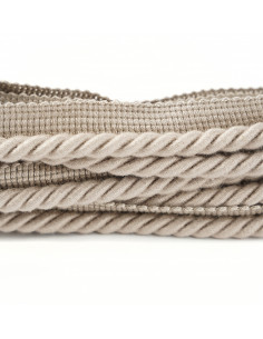 Decorative cord matte with piping 8 mm gray-beige KM13820