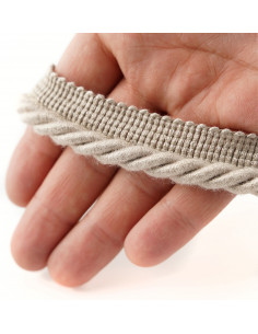 Decorative cord matte with piping 8 mm gray-beige KM13820 2