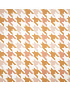 Fabric PEPITKA LARGE 01 SOFT VELVET ( PASTEL, MUSTARD ROSE )